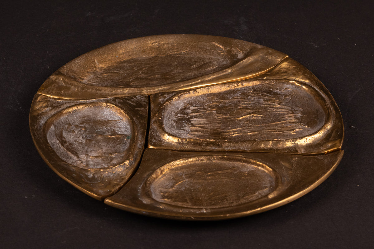Mid-Century Brutalist bronzen/messing schaalenset (4-delig) – Carlo Brera voor Esart Italy, ca. 1970