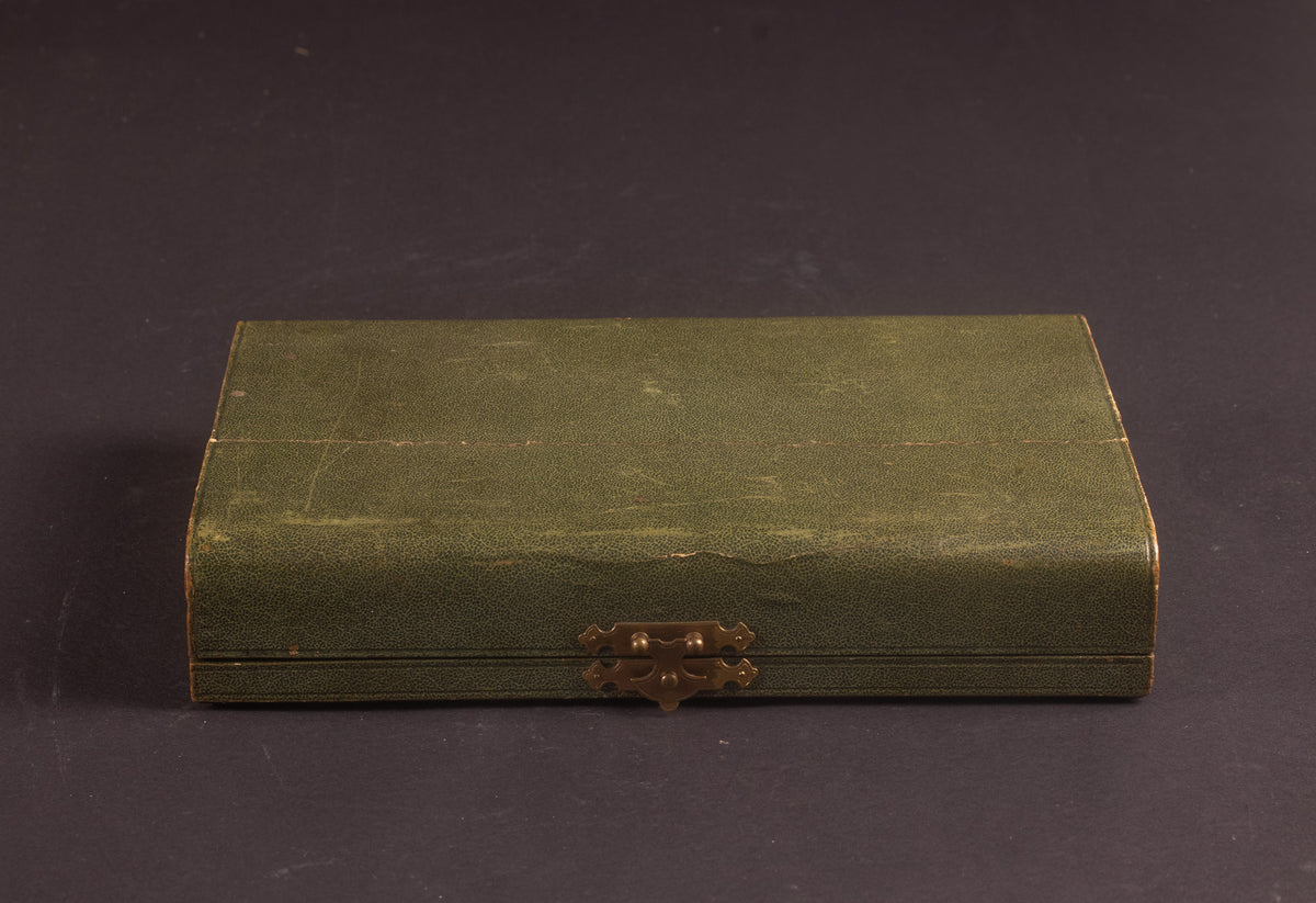 Antikes silbernes Tête-à-Tête-Besteck mit dem Wappen von Antwerpen – R. Rondeau Joaillier Anvers (In Originalkassette)