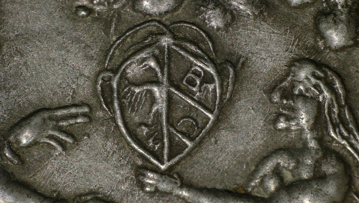 Seltene Reliefschale aus Zinn („Noahteller“ / Edelzinn-Teller) – datiert 1619, nach Hans Spatz (Nürnberg), 17. / frühes 18. Jahrhundert