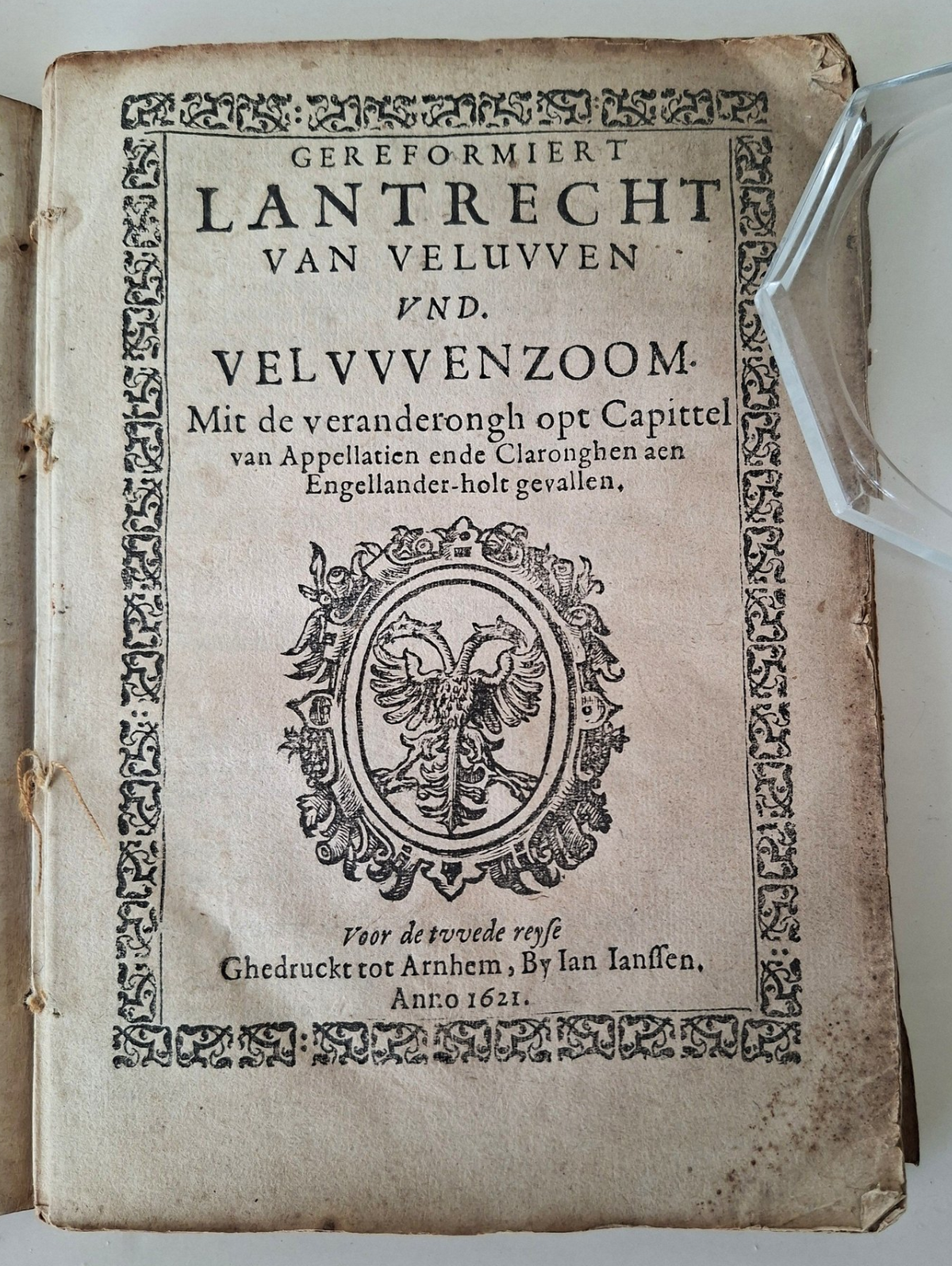 Gereformiert Lantrecht van Veluvven vnd Velvvvenzoom – Arnhem, Ian Ianssen, 1621
