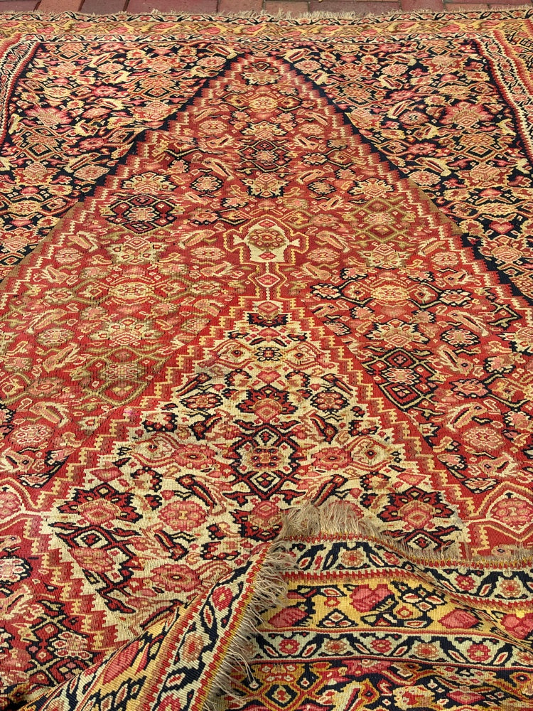 Zeldzame Authentieke Tribale Kelim (132x200 cm) met Symbolische Vogelmotieven